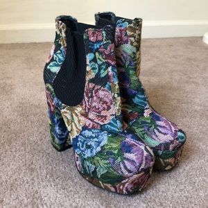 Fabric platform booties